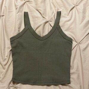 Army green crop tank. Size small.